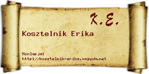 Kosztelnik Erika névjegykártya